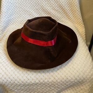 Borsalino Italian soft gel that with red ribbon band